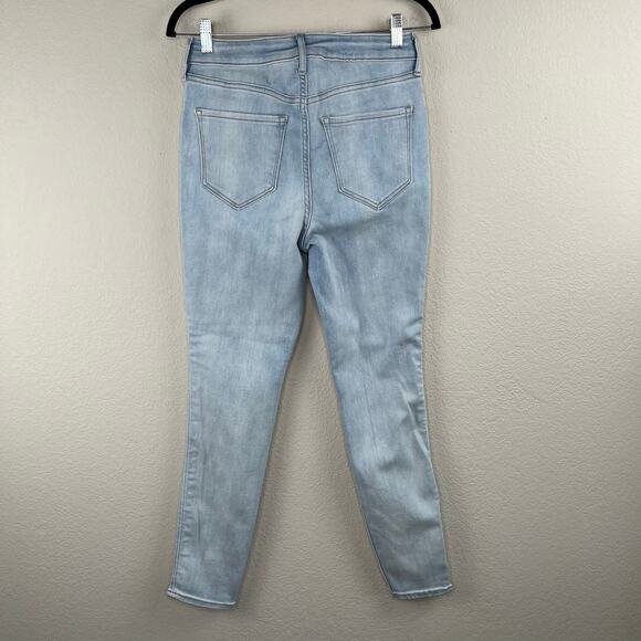 Old Navy Light Wash Rockstar Super Skinny Denim Jeans Extra High Rise Stretch 8 - Picture 2 of 9